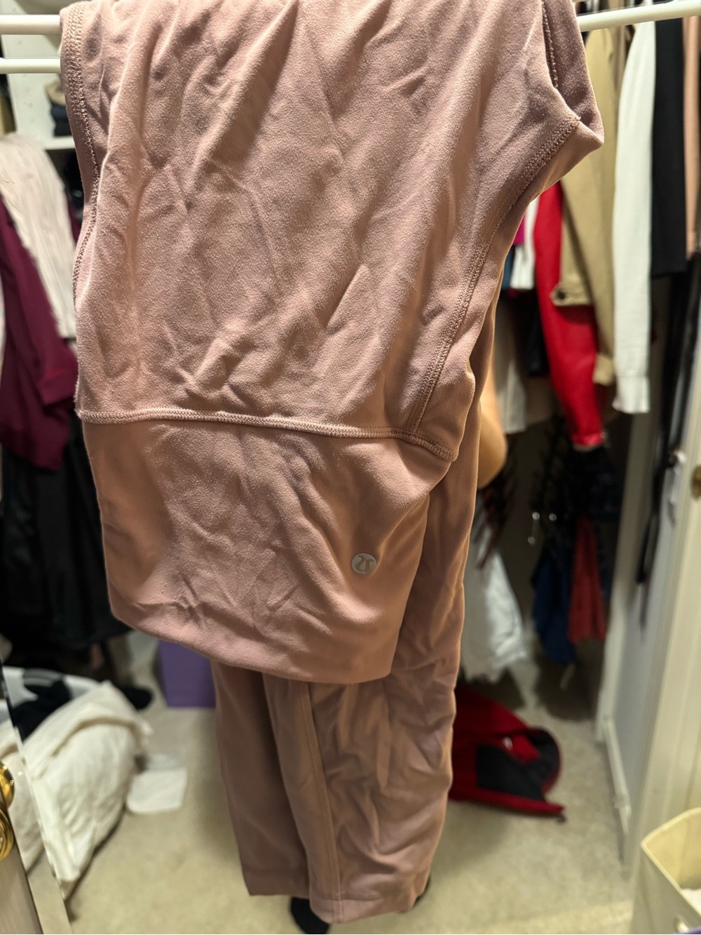 lululemon athletica Mauve Pink Crop Top & High-Rise Leggings Set